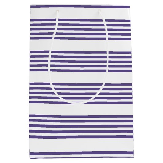 Ultraviolet en wit vijf strips medium cadeauzakje (Voorkant)