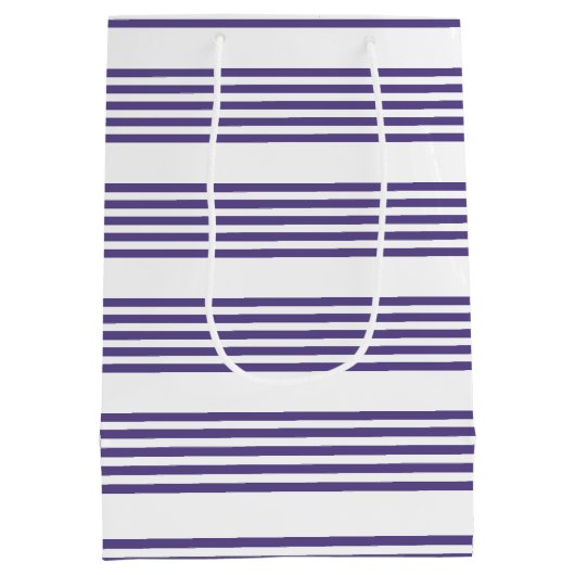 Ultraviolet en wit vijf strips medium cadeauzakje (Achterkant)