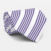 Ultraviolet en wit vijf strips stropdas (Opgerold)