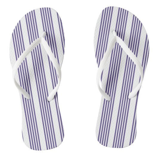 Ultraviolet en wit vijf strips teenslippers (Voetbed)