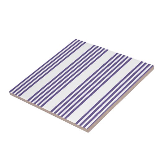 Ultraviolet en wit vijf strips tegeltje (Zijkant)