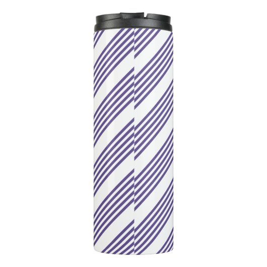 Ultraviolet en wit vijf strips thermosbeker (Achterkant)