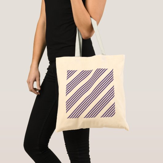 Ultraviolet en wit vijf strips tote bag (Voorkant (product))
