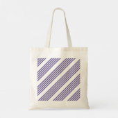 Ultraviolet en wit vijf strips tote bag (Achterkant)