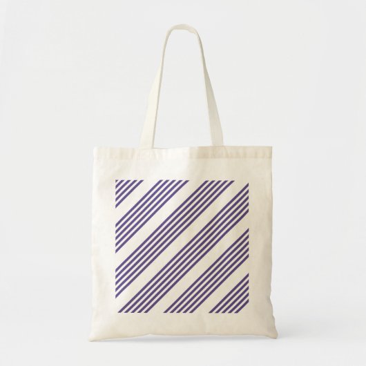 Ultraviolet en wit vijf strips tote bag (Voorkant)