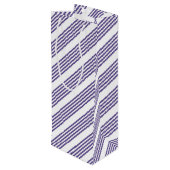 Ultraviolet en wit vijf strips wijn cadeautas (Achterkant Gekanteld)