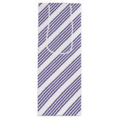 Ultraviolet en wit vijf strips wijn cadeautas (Voorkant)