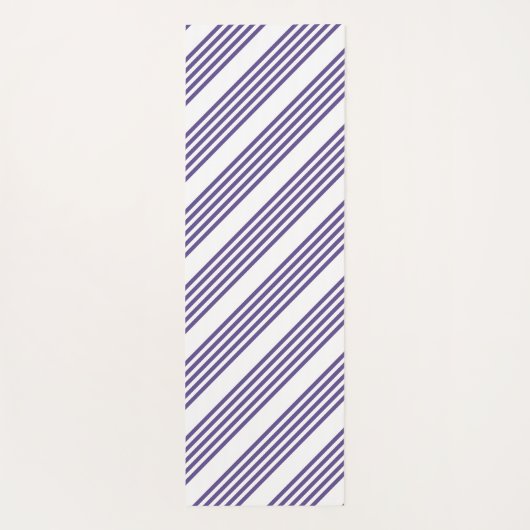 Ultraviolet en wit vijf strips yogamat (Achterkant)