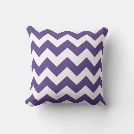 Ultraviolet en witte Chevron Stripes Pillow Kussen