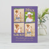 Ultraviolet foto Afstuderen aankondiging Kaart (Staand voorkant)