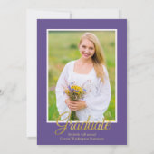 Ultraviolet foto Afstuderen aankondiging Kaart (Achterkant)