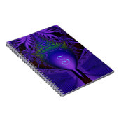 Ultraviolet Fractal Shield and Lace Monogram Notitieboek (Rechterzijde)