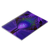 Ultraviolet Fractal Shield and Lace Monogram Notitieboek (Linkerzijde)