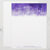 Ultraviolet modern kunstnet met nieuw letterhoofd gepersonaliseerd briefhoofd (Voorkant / Achterkant)