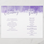 Ultraviolet paars abstract huwelijksprogramma (Achterkant)