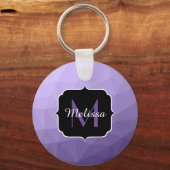Ultraviolet paars-geometriemnetpatroon Monogram Sleutelhanger (Voorkant)