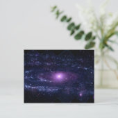 Ultraviolet Paarse Andromeda Galaxy Space Briefkaart (Staand voorkant)