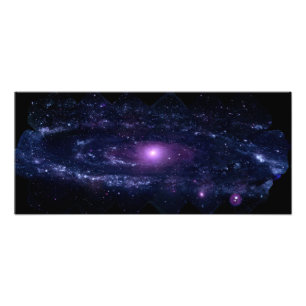 Ultraviolet Paarse Andromeda Galaxy Space Foto Afdruk