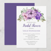 UltraViolet Paarse Sage Green Floral Vrijgezellenf Kaart (Voorkant / Achterkant)