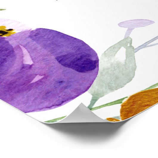 Ultraviolet roze goudpleisters Welkomstbord voor b Poster (Hoek)