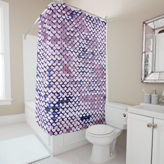 Ultraviolet vivid sequin glitter giny texture. Gl Douchegordijn (In situ)