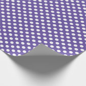 Ultraviolet wit poka-puntpatroon cadeaupapier (Hoek)