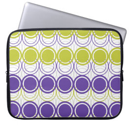 Ultraviolette en groene cirkels laptop sleeve