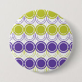 Ultraviolette en groene cirkels ronde button 7,6 cm (Voorkant)