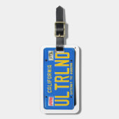 ULTRLND: CA 1974 Blue License Bord Bagagelabel (Voorkant verticaal)