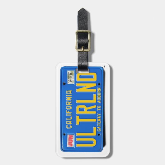 ULTRLND: CA 1974 Blue License Bord Bagagelabel (Voorkant verticaal)
