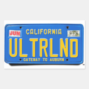 ULTRLND: CA 1974 Blue License Bord Rechthoekige Sticker