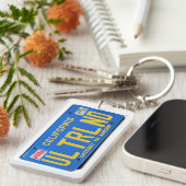 ULTRLND: CA 1974 Blue License Bord Sleutelhanger (Voorkant Rechts)