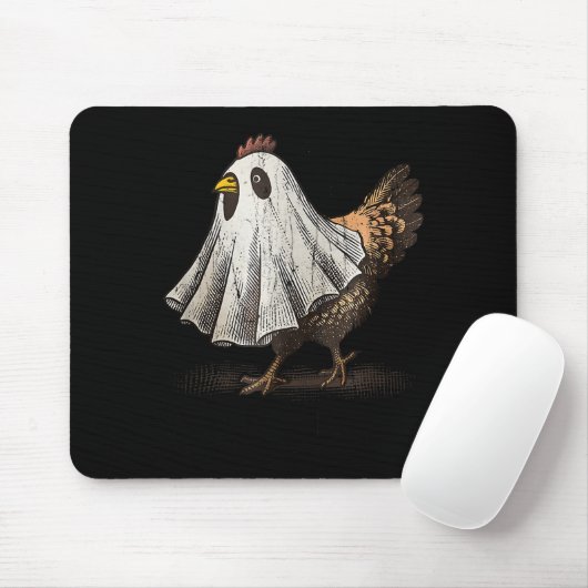 Ultrygeist Chicken, Chicken Ghost, Funny Halloween Muismat (Met muis)