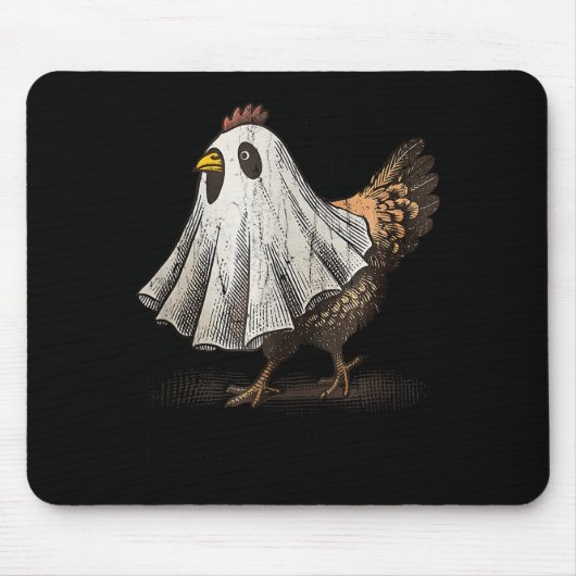 Ultrygeist Chicken, Chicken Ghost, Funny Halloween Muismat (Voorkant)