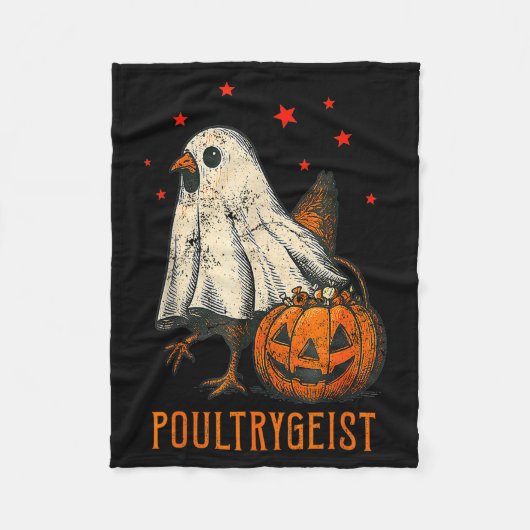 Ultrygeist Funny Halloween Chicken Ghost Costume P Fleece Deken (Voorkant)