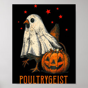 Ultrygeist Grappige Halloween Kip Geest Kostuum P Poster