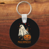 Ultrygeist Grappige Halloween Kip Geest Kostuum P Sleutelhanger (Voorkant)