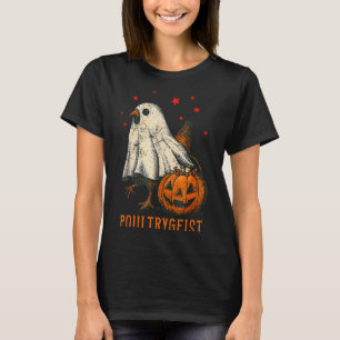 Ultrygeist Grappige Halloween Kip Geest Kostuum P T-shirt