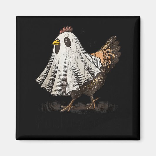 Ultrygeist Kip, Kip Geest, Grappige Halloween Magneet (Voorkant)