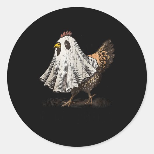 Ultrygeist Kip, Kip Geest, Grappige Halloween Ronde Sticker (Voorkant)