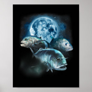 Ulua Gevist Shirt - Trevally Fish huilen bij de Poster
