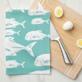 Ulua papio Hawaïaanse visschool - vissen Theedoek (Quarter Fold)