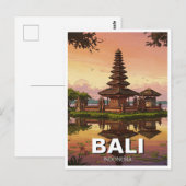 Ulun Danu Bali Indonesië Reizen Briefkaart (Voorkant / Achterkant)