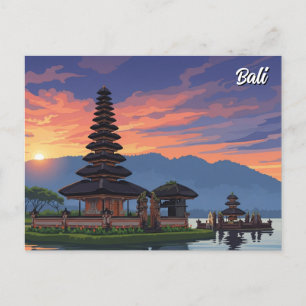 Ulun Danu Bali Indonesië Reizen Feestdagenkaart