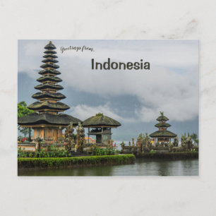 Ulun Danu Beratan Temple Bali Indonesia Briefkaart