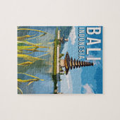 Ulun Danu Beratan Temple Indonesië Waterverf Legpuzzel (Horizontaal)