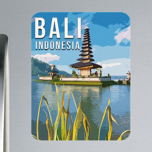 Ulun Danu Beratan Temple Indonesië Waterverf Magneet