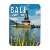 Ulun Danu Beratan Temple Indonesië Waterverf Magneet (Verticaal)