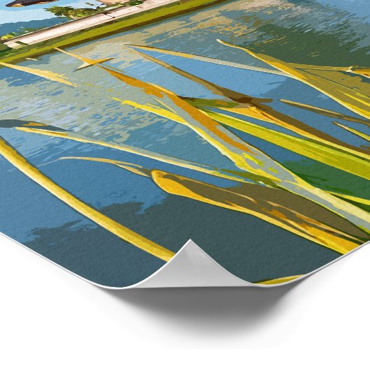 Ulun Danu Beratan Temple Indonesië Waterverf Poster (Hoek)