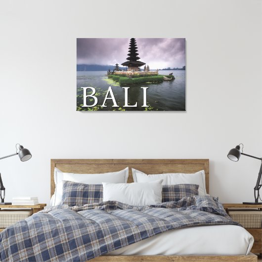 Ulun Danu Temple | Bali, Indonesië Canvas Afdruk (Insitu (Slaapkamer))